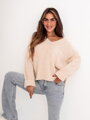 Sweatshirt mit Ausschnitt SW209-24 creme