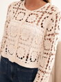 Damen Sommer Spitzenpullover 28099