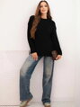 Dámsky vlnený sveter v čiernej farbe IT-108