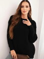 Dámsky vlnený sveter v čiernej farbe IT-108