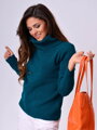 VERSABE Damen Rollkragenpullover Iris smaragdgrün