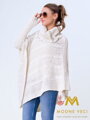 Damen Rollkragen-Poncho NOEMI beige