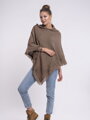 Damen Poncho mit Kapuze HARLEY kakao-braun