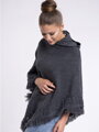 Damen Poncho mit Kapuze HARLEY dunkelgrau