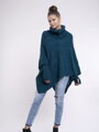 Damen Rollkragen-Poncho NOEMI dunkelblau