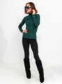 Luxuriöser, gekerbter Rollkragenpullover in Smaragdgrün BLK119-23