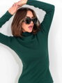 Luxuriöser, gekerbter Rollkragenpullover in Smaragdgrün BLK119-23