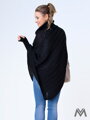 Damen Rollkragen-Poncho NOEMI schwarz