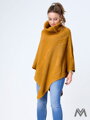 Gestricktes Damen Poncho EVITA Senf