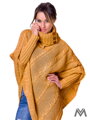 Gestricktes Damen Poncho CARLA Senf