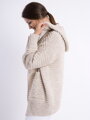 OVERSIZE Damen Strickjacke mit Druckknöpfe CALVIN beige