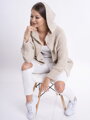 OVERSIZE Damen Strickjacke mit Druckknöpfe CALVIN beige