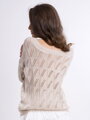 Dámsky pulóver s pleteným vzorom AMIE béžový