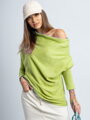 Übergroßer SEPHIA-Pullover für Damen in Limettenfarbe