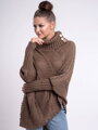 Gestricktes Damen Poncho CARLA braun