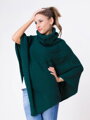 Gestricktes Damen Poncho EVITA smaragd-grün