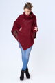 Damen Rollkragen-Poncho NOEMI bordo