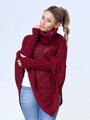 Damen Rollkragen-Poncho NOEMI bordo