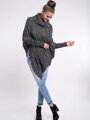 Gestricktes Damen Poncho CARLA schwarz meliert