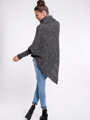 Gestricktes Damen Poncho CARLA schwarz meliert