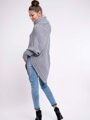Gestricktes Damen Poncho CARLA hellgrau