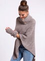 Damen Strickponcho FELICIA braun