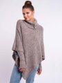 Damen Strickponcho FELICIA braun