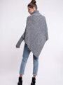 Damen Strickponcho FELICIA grau meliert
