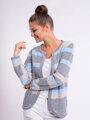 Damen Strickjacke ROSSIE beige + grau + blau