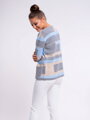 Damen Strickjacke ROSSIE beige + grau + blau