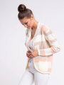 Damen Strickjacke ROSSIE beige+lachsrosa+braun