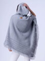 Damen Poncho mit Kapuze HARLEY hellgrau