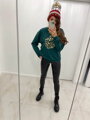 Sweatshirt mit Weihnachtskugel 03 grün BLZ27-21