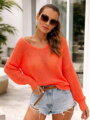 Stylischer Damenpullover in Orange SW87-22