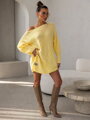 Verlängerter Strickpullover SW06-20 gelb