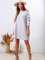 Grauer Damen-Oversize-Pullover SW06-20 