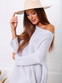 Grauer Damen-Oversize-Pullover SW06-20 