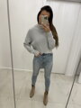 Grauer Strickpullover DAFFI SW107-22