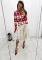 Weihnachtsstern rot-weißer Pullover
