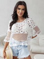 Damen Spitzen-Croptop 
