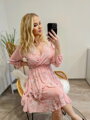 A-Linien-Kleid in Altrosa mit Ausschnitt