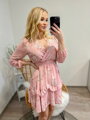 A-Linien-Kleid in Altrosa mit Ausschnitt