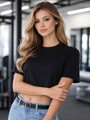 Schwarzes Oversize VSB LILLY Croptop