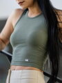 Damen Croptop VSB LOLLY olivgrün