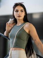Damen Croptop VSB LOLLY olivgrün