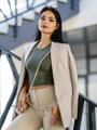 Damen Croptop VSB LOLLY olivgrün