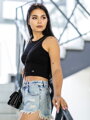 Schwarzes Damen geripptes Croptop VSB LOLLY 