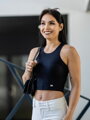 Damen Croptop VSB SIDESKIN schwarz