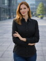 Schwarzes Damenhemd Slim-Fit VS-DK1727