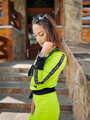 Damen-Kapuzenpullover VSB neongrün